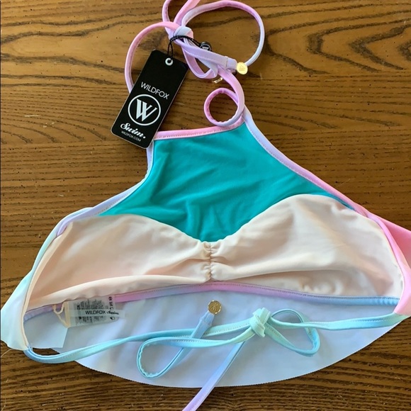 NWT Wildfox Mermaid Tie-dyed Flutter Bikini‎ Top - Picture 6 of 9